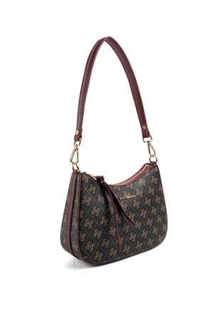 Silver & Polo Kahve Sarı - Bordo SP1259 Omuz Çantası