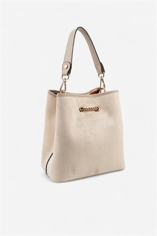 Silver & Polo SP967 Kadın Çapraz Çanta Süet Bej-Kum