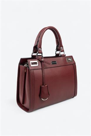 Silver & Polo SP1174 Kadın El Çantası Düz Bordo