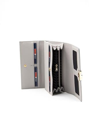 Silver & Polo SP979 Kadın Cüzdan & Kartlık Logolu Beyaz-A.Gri