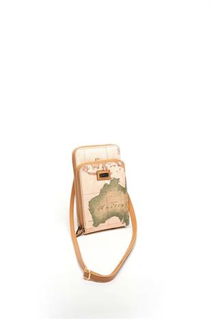 Silver & Polo SP1011 Kadın Telefon Çantası Harita Pudra-A.Taba