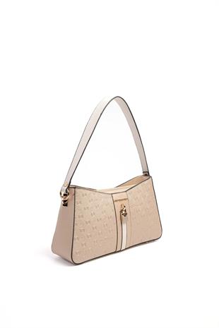 Silver & Polo SP1102 Kadın Omuz Çantası Logolu Nut-S.Nut-Kemik