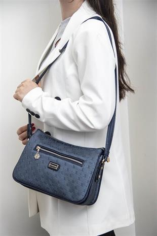 Silver & Polo SP818 Kadın Çapraz Çanta Logolu Lacivert-Lacivert
