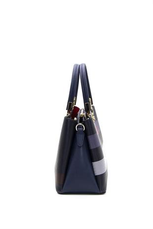 Silver & Polo SP1098 Kadın El Çantası Ekose Lacivert