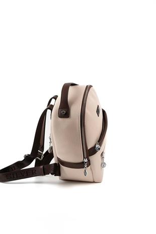 Silver & Polo SP1061 Kadın Sırt Çantası Petek Bej-Kahve