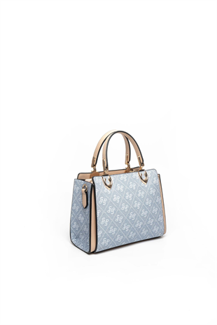 Silver & Polo SP1133 Kadın El Çantası Monogram Mavi-Ten