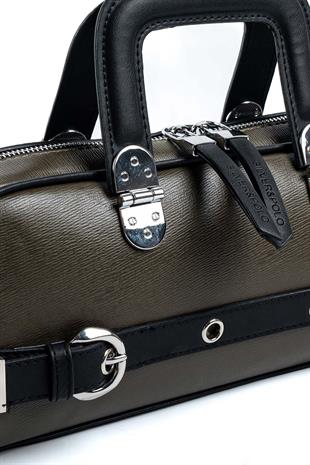 Silver & Polo Haki - Siyah SP1258 Kadın El Çantası