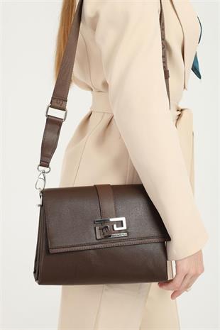 Silver & Polo SP1009 Kadın Çapraz Çanta Düz Kahve