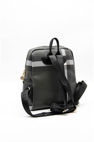 Silver & Polo SP866 Kadın Sırt Çantası Ekose Siyah