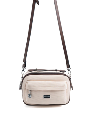 Silver & Polo SP1186 Kadın Çapraz Çanta Petek Bej-Kahve