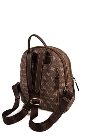 Silver & Polo SP1265 Kadın Sırt Çantası Monogram Kahve