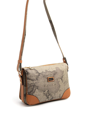 Silver & Polo SP784 Kadın Çapraz Çanta Harita Haki-A.Taba