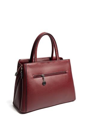 Silver & Polo SP1264 Kadın El Çantası Düz Bordo-Bordo