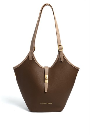 Silver Polo 1246 Kadın Omuz Çantası Mini Rolax Kahve-Kahve