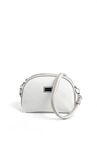 Silver & Polo SP765 Kadın Çapraz Çanta Petek Beyaz-A.Gri