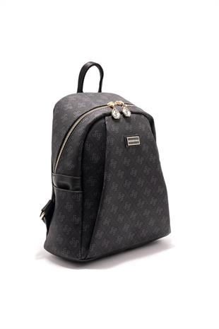 Silver & Polo SP926 Kadın Sırt Çantası Monogram Siyah