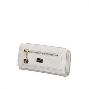 Silver & Polo SP846 Kadın Cüzdan & Kartlık Logolu Beyaz-Beyaz