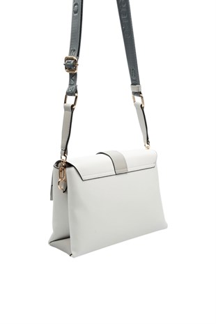 Silver & Polo SP1275 Kadın Çapraz Çanta Düz Beyaz-A.Gri