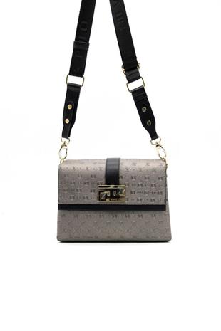 Silver & Polo SP1009 Kadın Çapraz Çanta Logolu Platin-Siyah