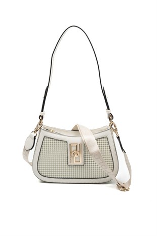 Silver & Polo SP1132 Kadın Çapraz Çanta King Desen Yeşil-Kemik