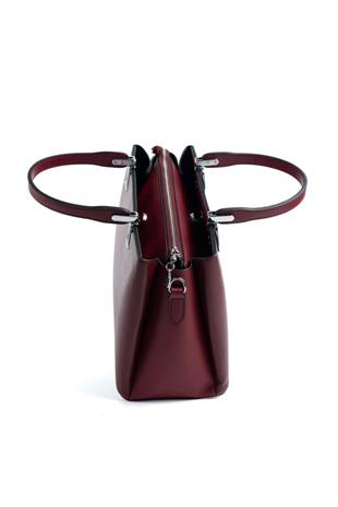 Silver & Polo SP1253 Kadın El Çantası Düz Bordo-Bordo