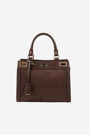 Silver & Polo SP1174 Kadın El Çantası Süet Kahve-Kahve