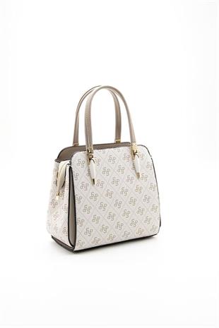 Silver & Polo SP1136 Kadın El Çantası Monogram Bej-Kum