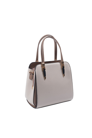 Silver & Polo SP1136 Kadın El Çantası Düz Bej-Latte