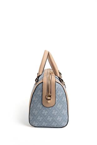 Silver & Polo SP1091 Kadın El Çantası Monogram Mavi-Ten