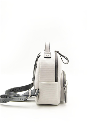 Silver & Polo SP1130 Kadın Sırt Çantası Petek Beyaz-A.Gri
