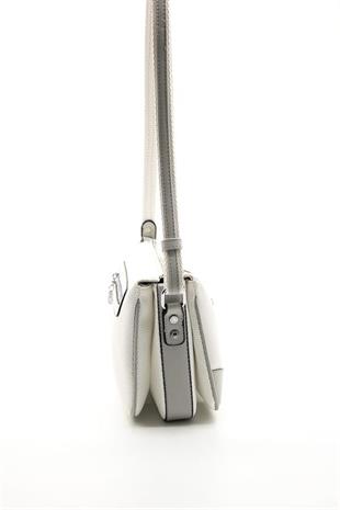 Silver & Polo SP784 Kadın Çapraz Çanta Petek Beyaz-A.Gri