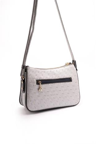 Silver & Polo SP818 Kadın Çapraz Çanta Logolu A.Gümüş-Antrasit