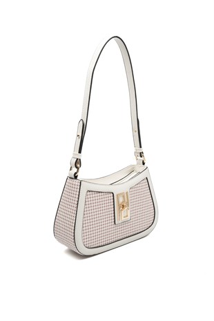 Silver & Polo SP1132 Kadın Çapraz Çanta King Desen Bordo-Kemik