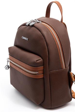 Silver & Polo SP1146 Kadın Sırt Çantası Petek Kahve-Taba