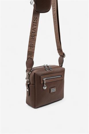 Silver & Polo SP1038 Kadın Çapraz Çanta Petek Kahve