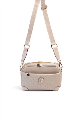Silver & Polo SP1094 Kadın Çapraz Çanta Logolu Bej