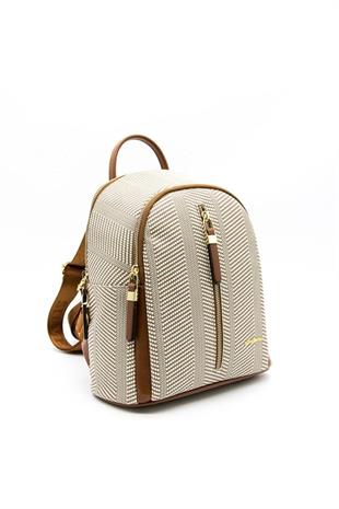 Silver & Polo SP901 Kadın Sırt Çantası Hasır Bej-Taba