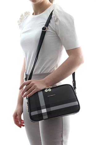 Silver & Polo SP899 Kadın Çapraz Çanta Ekose Siyah