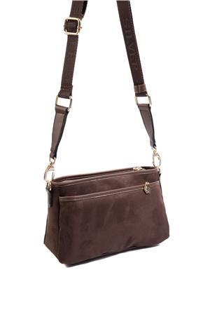 Silver & Polo SP1184 Kadın Çapraz Çanta Süet Kahve