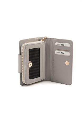 Silver & Polo SP1202 Kadın Cüzdan & Kartlık Logolu Beyaz-A.Gri