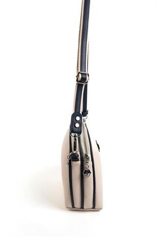 Silver & Polo SP765 Kadın Çapraz Çanta Petek Bej-Lacivert