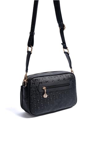 Silver & Polo SP1267 Kadın Çapraz Çanta Logolu Siyah-Siyah