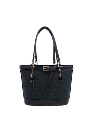 Silver & Polo SP1155 Kadın El Çantası Monogram Siyah