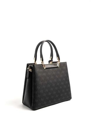 Silver & Polo SP969 Kadın El Çantası Monogram Siyah