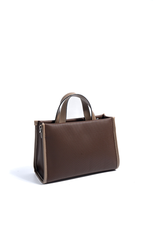 Silver & Polo SP1271 Kadın El Çantası Petek Kahve-Vizon