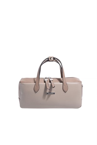 Silver & Polo SP1276 Kadın El Çantası Düz Koyu Bej-Latte