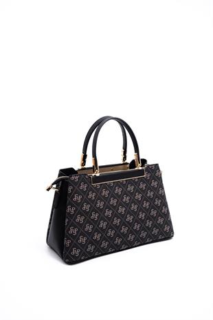 Silver & Polo SP913 Kadın El Çantası Monogram Füme-Siyah