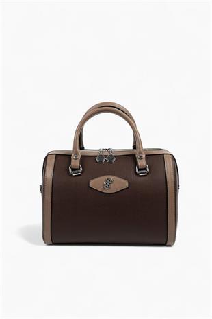 Silver & Polo SP1091 Kadın El Çantası Düz Kahve-Vizon