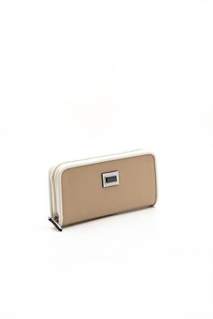 Silver & Polo SP665 Kadın Cüzdan & Kartlık Düz Nut-Kemik