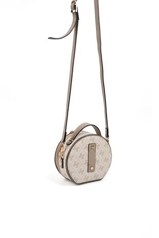 Silver & Polo SP1163 Kadın Çapraz Çanta Monogram Bej-Kum